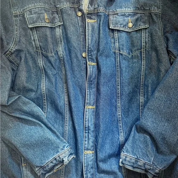Liberty Blues Men's Big & Tall Blue Denim Jacket with Cozy Lined Interior - Picture 6 of 8
